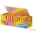 Bloczek samoprzylepny POST-IT_ (654-NP24), 76x76mm, 21+3x100 kart., mix kolorów, 3 bloczki GRATIS