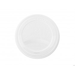 Pokrywka CPLA do kubka papierowego 350-480ml biała, op. 50 szt. 100% biodegradowalna VLID89S