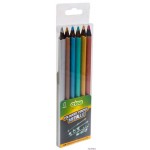 Kredki CRICCO trójk.6kol. BLACK WOOD JUMBO metaliczne etui CR331W6 AX