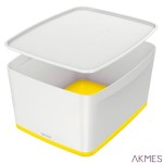 Pojemnik MyBox duży z pokrywką, biało-żółty 52161016
