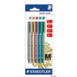 Markery metaliczne M 5kolorów 1-2mm na blistrze S 8323 BK5