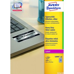 Etykiety znamionowe L6009-100 45,7x21,2 100 ark. srebrne, poliestrowe, Avery Zweckform