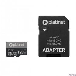 Karta pamięci Micro SDhc + adapter 128GB class10 UIII A1 90MB/s Platinet PMMSDX128UIII