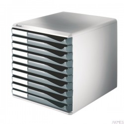 Pojemnik na korespondencję Leitz - 10 szuflad, ciemnoszary 52810089