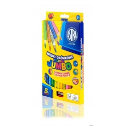Kredki ołówkowe Jumbo tęczowe + tem. 12 kol. 312118002 ASTRA