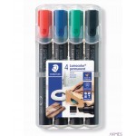 Marker 350S 4 szt w etui STAEDTLER permamentny ścięty