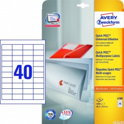 Trwałe etykiety uniwersalne 4780 48,5x25,4 30ark białe Avery Zweckform