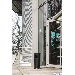 Kosz na śmieci 17l DURABLE z popielnicą czarny metalowy okrągły 3330-01