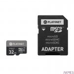 Karta pamięci Micro SDhc + adapter 32GB class10 UIII 90MB/s Platinet PMMSD32UIII