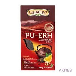 Herbata BIG-ACTIVE PU-ERH czerwona liściasta o smaku cytrynowym 100g