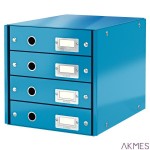 Pojemnik z 4 szufladami Leitz C&S WOW, niebieski 60490036
