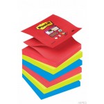 Bloczek samoprzylepny POST-IT Super sticky Z-Notes (R330-6SS-JP), 76x76mm, 6x90 kart., paleta Bora Bora