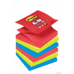 Bloczek samoprzylepny POST-IT Super sticky Z-Notes (R330-6SS-JP), 76x76mm, 6x90 kart., paleta Bora Bora