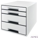 Pojemnik z 4 szufladami Leitz Black&White, biały 52521001