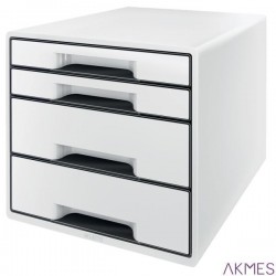 Pojemnik z 4 szufladami Leitz Black&White, biały 52521001