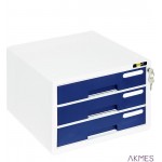 Szafka na dokumenty YELLOW ONE YL-SP03 plastikowa - 3 szufl. + zamek, granat 120-1889