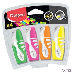 Zakreślacz FLUO PEPS POCKET mix 4 kol.etui 742777 MAPED