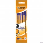 Długopis BIC Cristal Original Fine niebieski, blister 4szt, 872721
