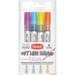 Marker OUTLINE fluo opakowanie 4 szt. TO-404 Toma