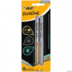 Marker metaliczny BIC Metallic Ink Złoty i Srebrny Blister 2szt, 900340