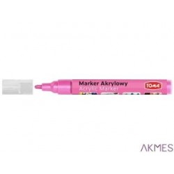 Marker akrylowy, fibrowa końcówka ścięta 2-5mm, różowy metalic TO-402 Toma