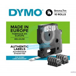 Taśma DYMO D1 - 9 mm x 7 m, czarny / biały VALUE PACK 10szt. 2093096