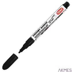 Marker kredowy ścieralny na sucho, końcówka okrągła 1,5mm, czarny TO-297 Toma